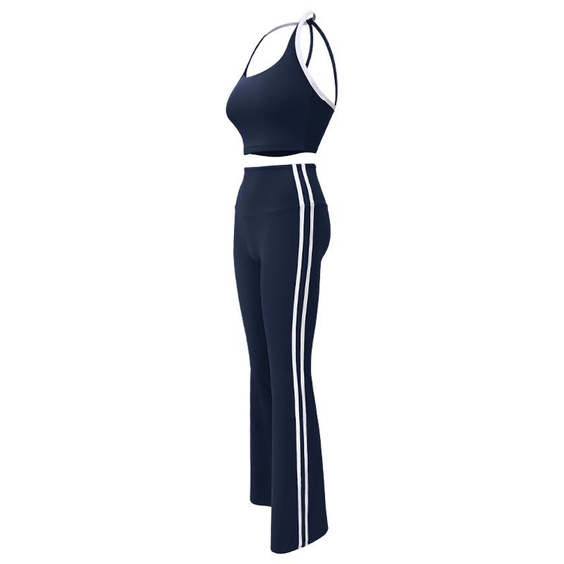 

Women s Backless Fitness Camisole with High Waist Flare Yoga Pants L