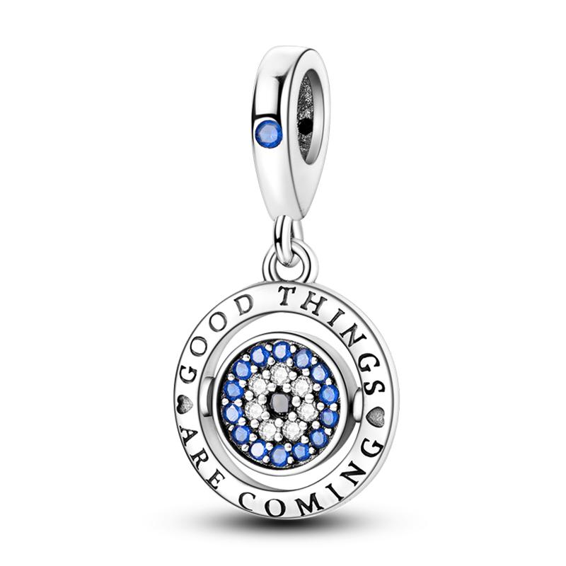 Newcopper Sparkling Zircon Devil'S Eye Horus' Eye Best Wishes Lucky Charms Beads Fit Pan Original Bracelets Diy Jewelry