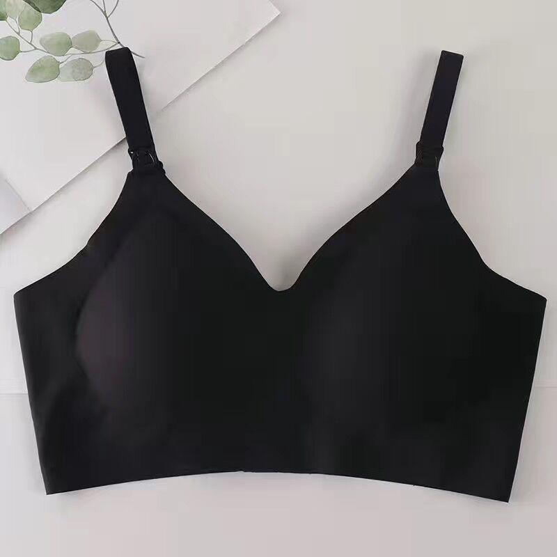 Front Buckle Seamless Nursing Bra - Wireless Push-Up, Thin Cup, Plus Size Maternity Underwear