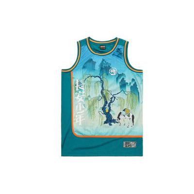 Badfive Series Changan Youth Printed Pullover Basketball Vest Men Tops Coral-Blue AAYQ513-1