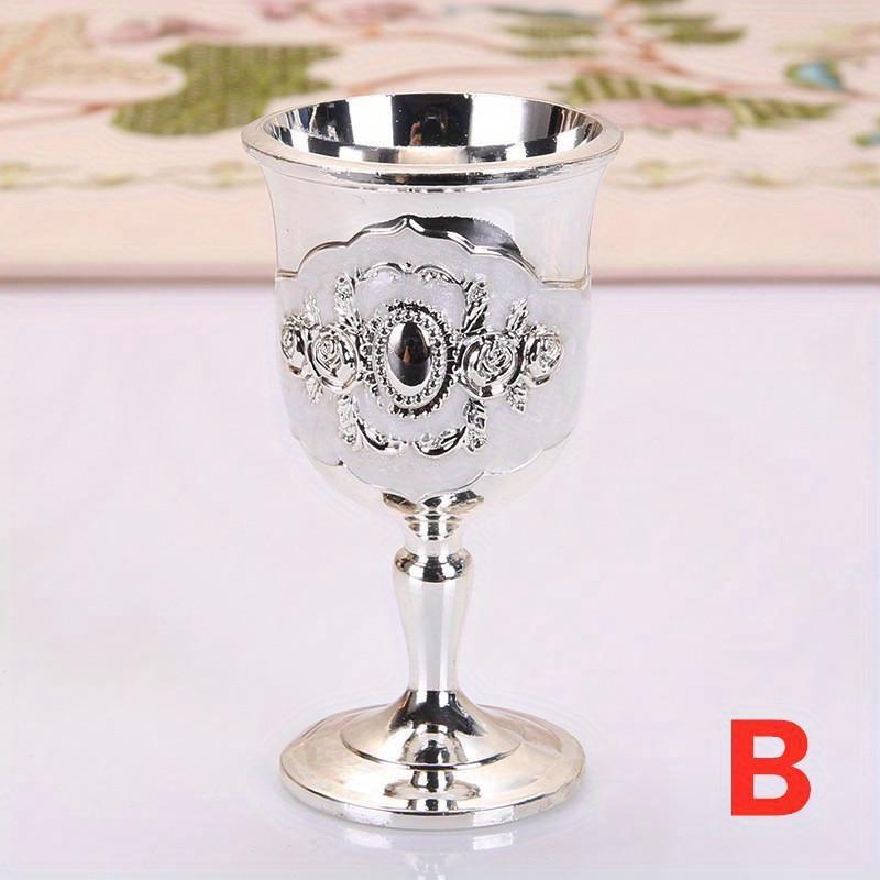1pc European Style Wine Glass High-grade Liquor Glass Creative Home Metal Liquor Glass Retro Creative Small Pieces