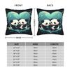 Cute Panda Pillow Case  Square Pillow Cover For Living Room Bed Chair Funny Cushion Cover