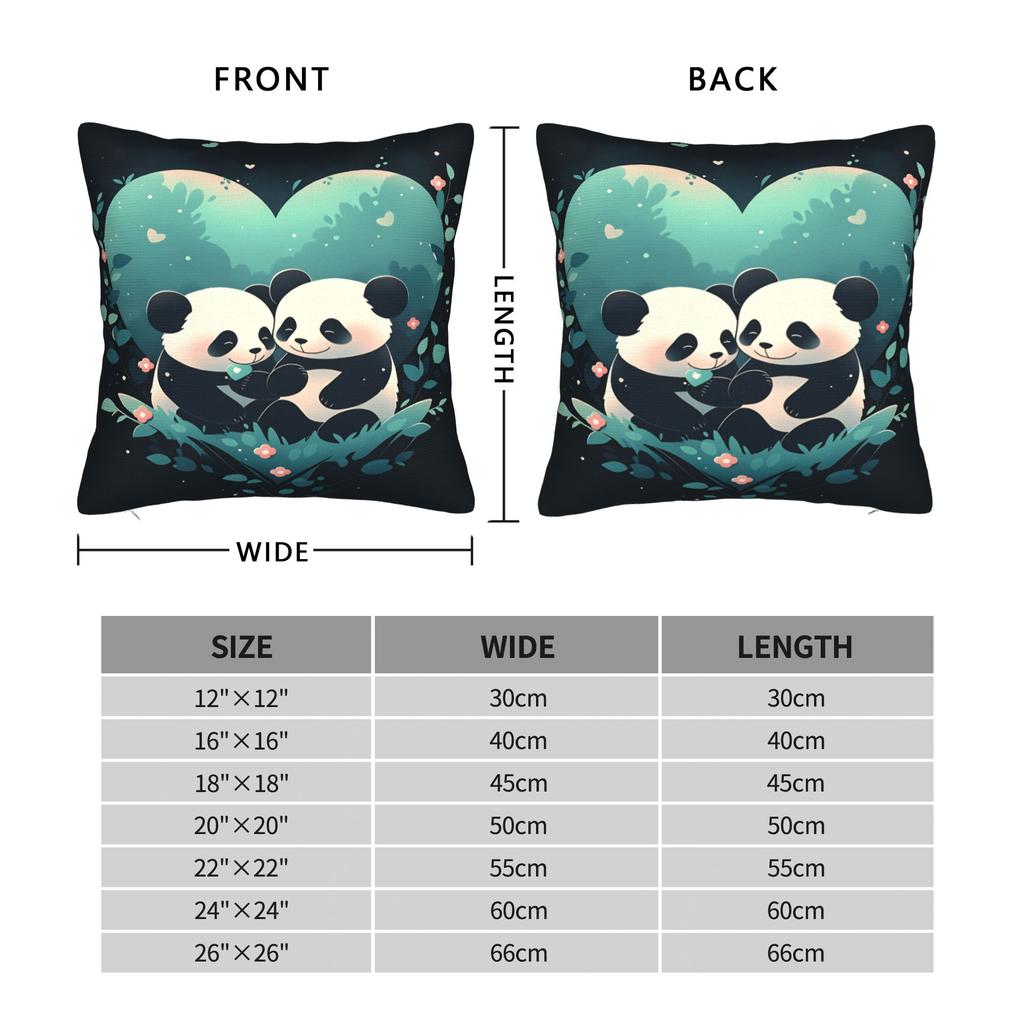 Cute Panda Pillow Case Square Pillow Cover For Living Room Bed Chair Funny Cushion Cover