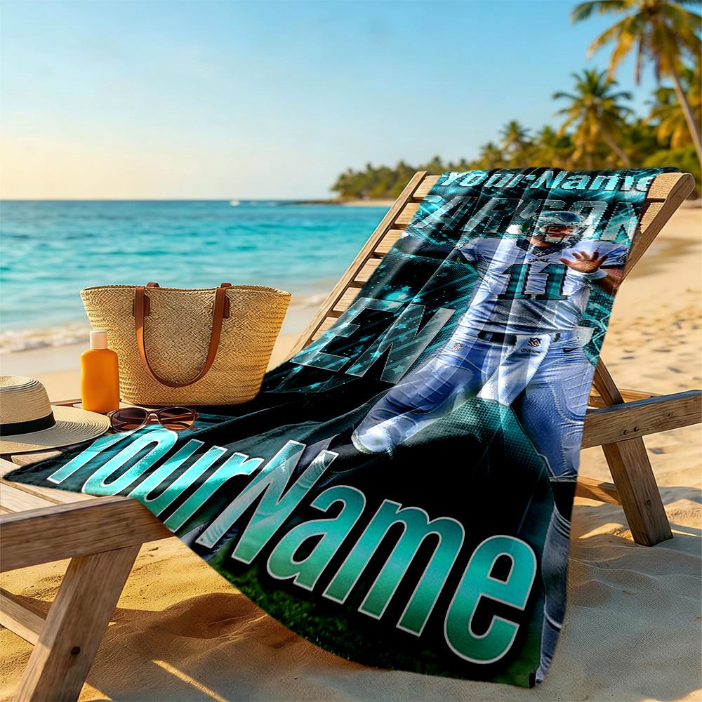 Philadelphia Eagles Personalized Name Beach Towel Soft Durable Quickdry Perfect For Traveling Yoga Camping And Swimming