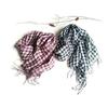 Linen Linen Linen Gingham Navy Blue and Pink [Dolly Para] Women's Scarf, Muffler, Stole, Check, (Navy Blue)