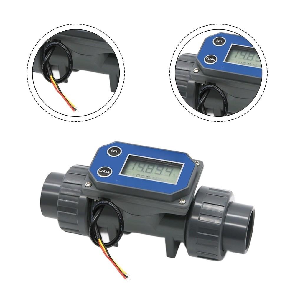 DN25 Water Flow Meter Sensor LCD Turbine Flow Monitor 20-280L MIN PVC Irrigation Farm Industrial Flow Measuring Tool