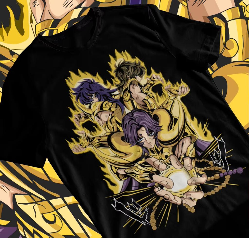 Summer Saint Seiya Dragon Shiryu Twelve Zodiac Knight Anime Mens Tshirt Soft Tshirt Super Large Clothing Y2k Top Men