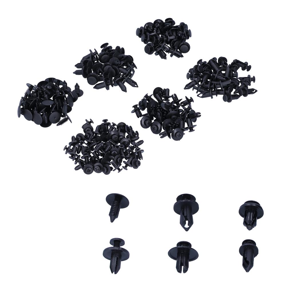 190pcs Auto Fasteners Clips 6 Size Mixed Push Rivets for Car Body Fender Hood Dash Panel