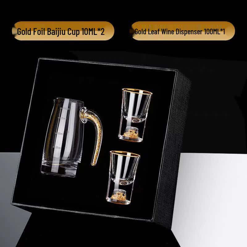 Gold Foil Crystal Glass Baijiu Set