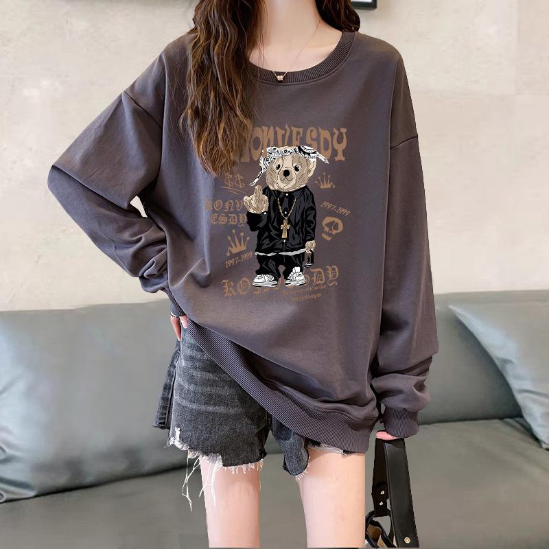 2025 new popular European products loose small man velvet thickened round neck no hat sweater women's spring, autumn and winter models