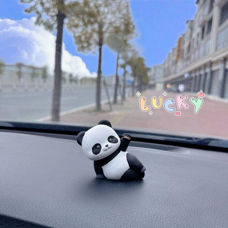 Ins-Style Cute Cartoon Panda Car Dashboard Ornament Car Aroma Diffuser Stone Gypsum Decoration Car Interior Accessories for Women