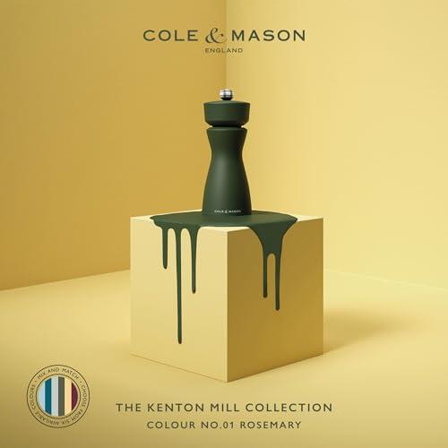 Cole & Mason Kenton Salt and Pepper Mill, Rosemary, Adjustable Grind, Durable Ceramic Mechanism, Includes 1 Grinder, 15cm