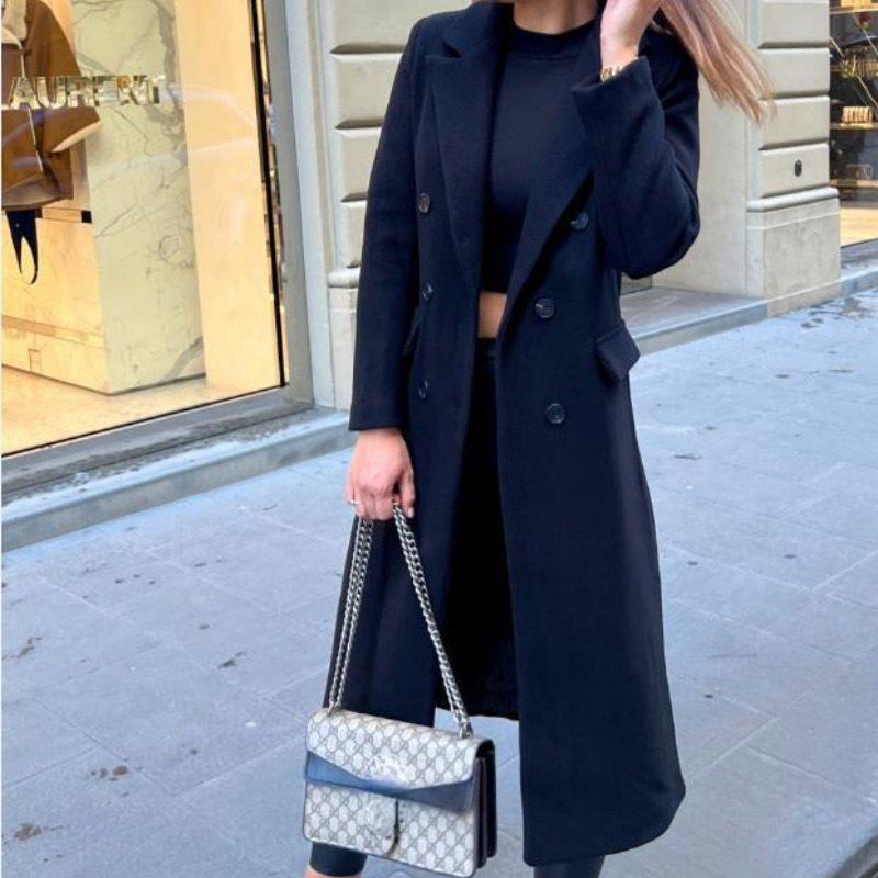 

Женское длинное пальто оверсайз, осеннее свободное пальто больших размеров