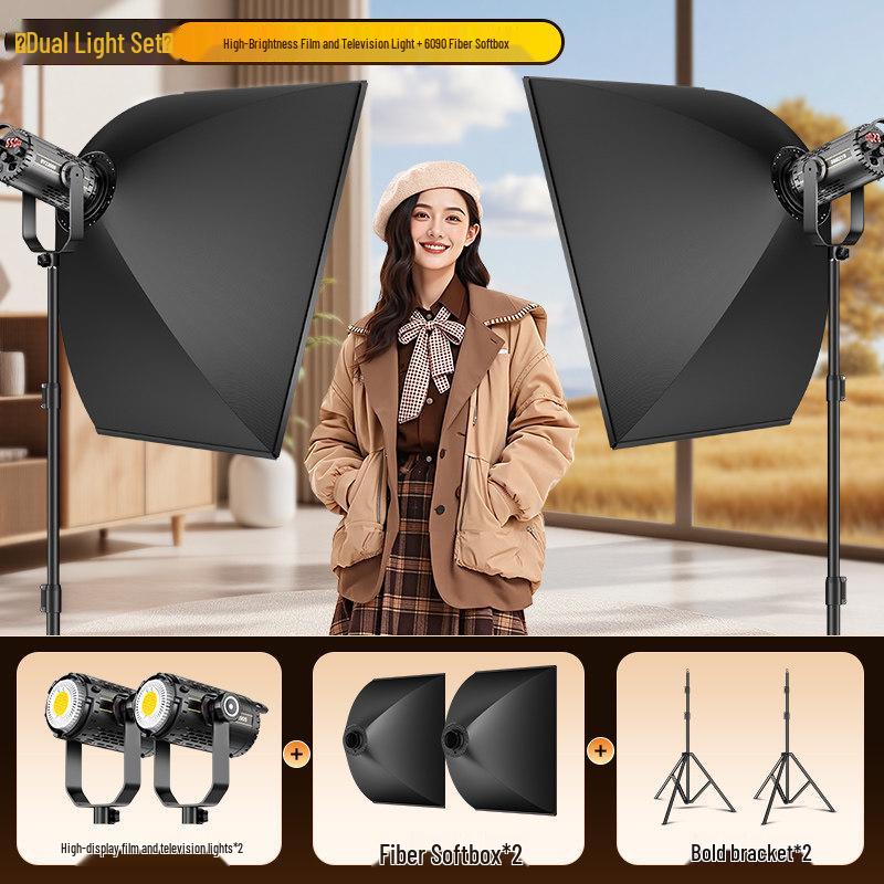 COB Photography Studio Light with Grid and Soft Light Mode for Clothing and Portrait Atmosphere