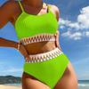 High Waist Bikini Set With Polyester Material For Water Sports And Beach Wear Women