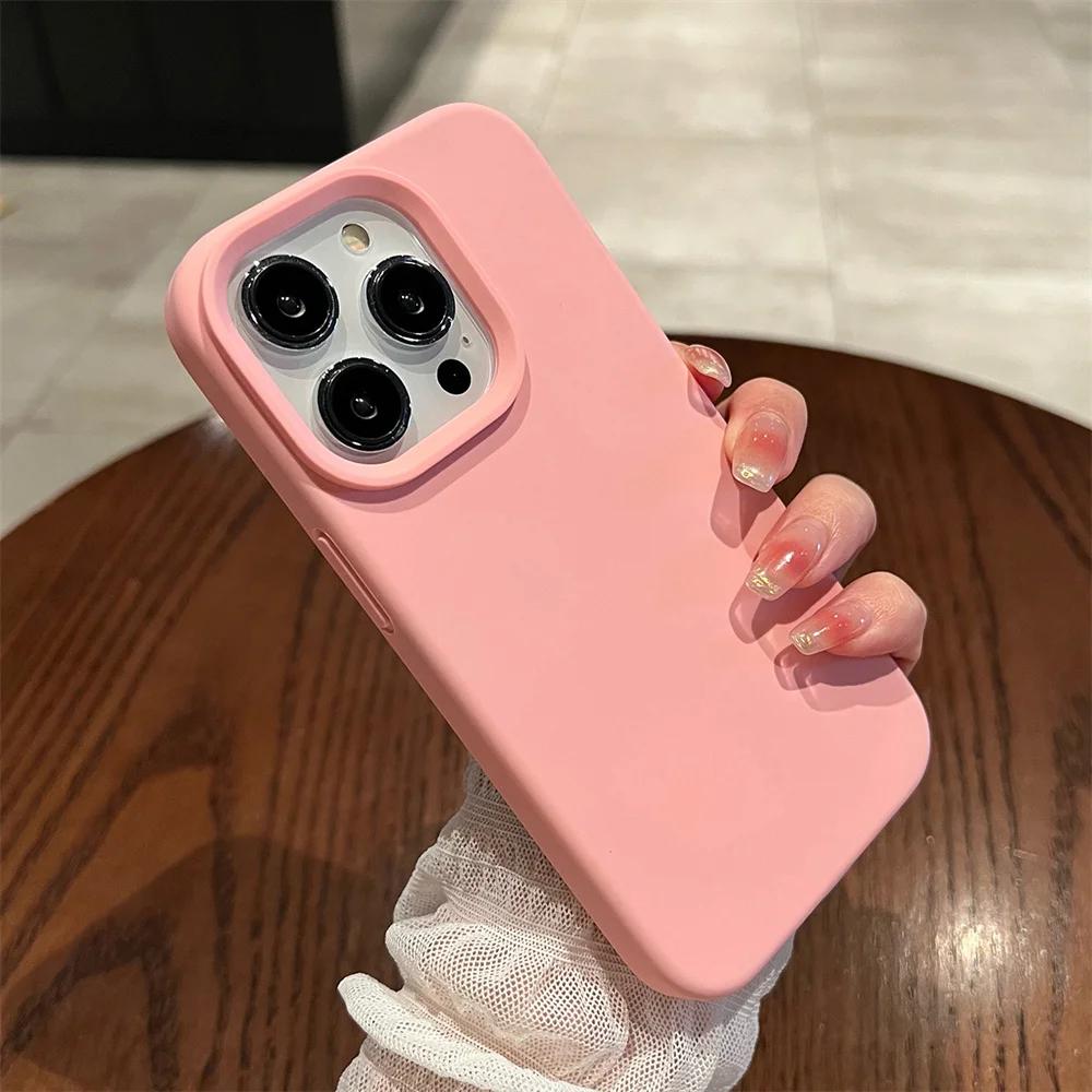 For iPhone 17 16 16Pro 15 14 Pro Max 13 12 Mini 11 Shockproof Soft Back Cover Genuine Liquid Silicone Camera Control Button Case