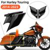 Motorcycle Black Stretched Extended Side Covers Panels ABS Plastic For Harley Touring Electra Street Glide Road King 2014-2025