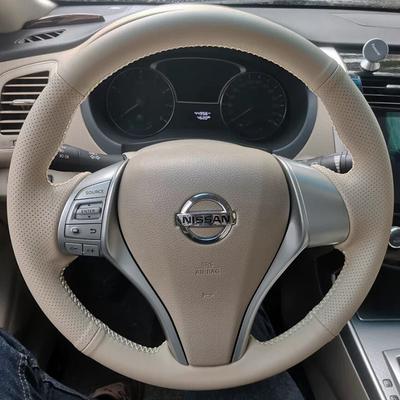 Housse de Volant de Voiture en Cuir Tressé sur Mesure 100% Ajustée Pour Nissan Teana Altima 2013-2018 X-Trail 2014-2017 Qashqai 2014 2015-2017 Rogue