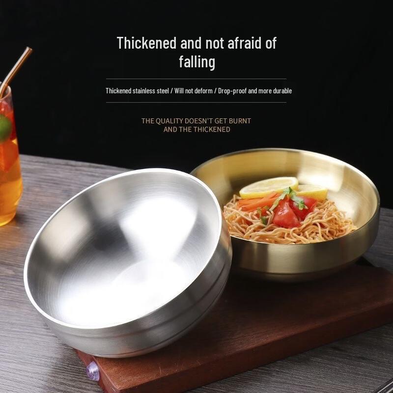 ZISIZ Gold Stainless Steel Large Soup Bowl