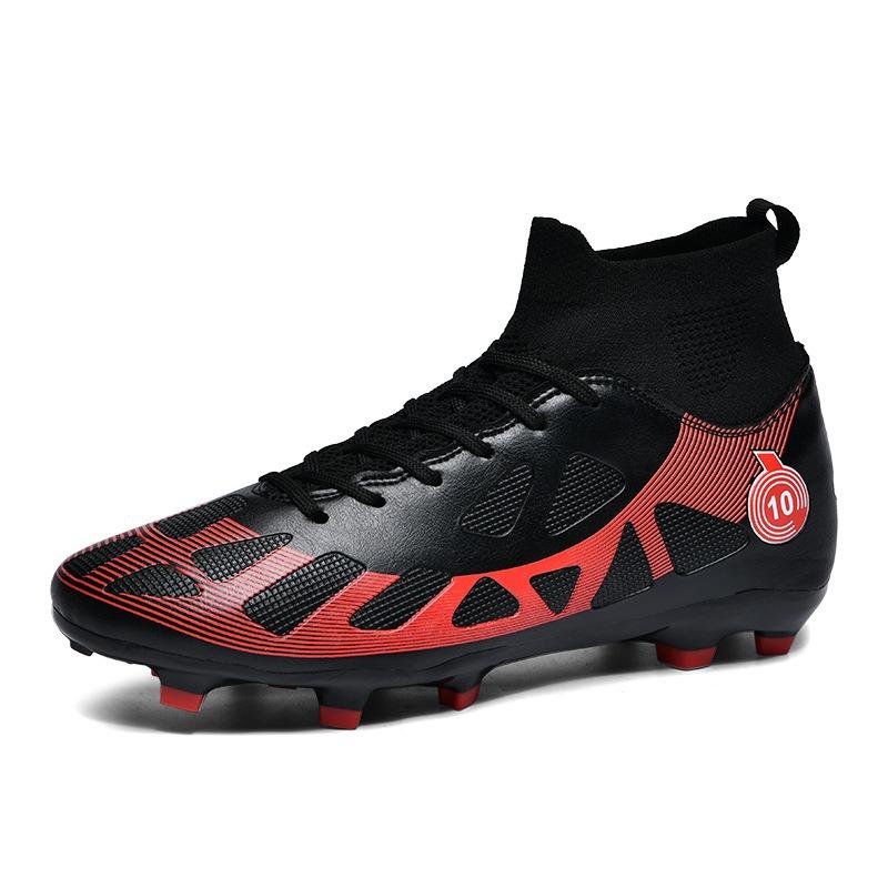 New High-top Football Shoes Men's and Women's Green Artificial Grass Long Nails Broken Nails Professional Game Training Football Shoes