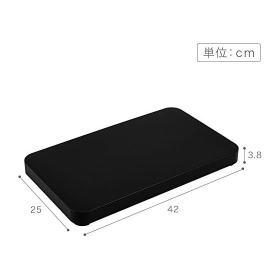 Yamazaki Jitsugyo Tabletop Drainer Tray with Lid Square Shape [Lid Only] Black Approx. W42XD25XH3.8cm Tower 2529