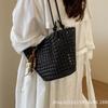 Spring woven pattern bag women's new large-capacity commuter tote bag large-capacity hollow armpit bag