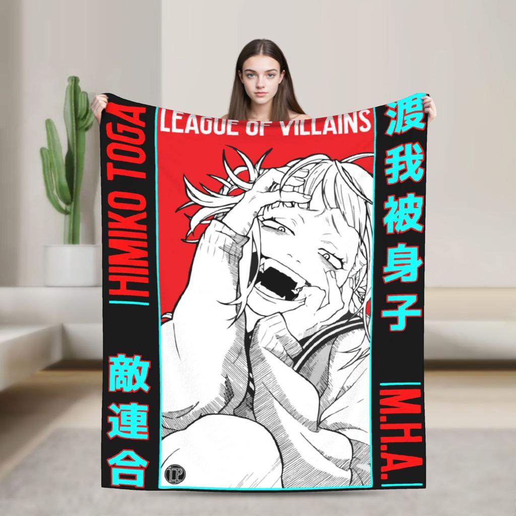 Toga Himiko Manga Blankets Boku No My Hero Academia Fleece Novelty Breathable Throw Blanket for Bedding Lounge Autumn/Winter