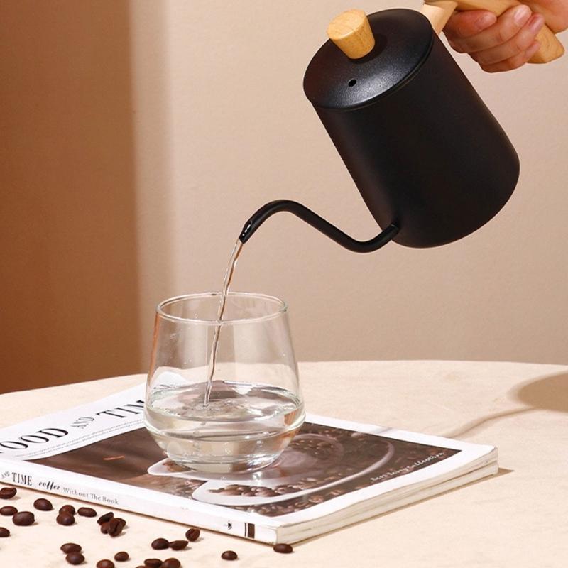 Acier Inoxydable Verseur Bouilloire Long Col de Cygne Cafetière Portable pour Infusion Manuelle de Café Outil de Cuisine Facile à Nettoyer