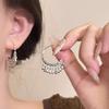 Fashion Metal C-Shaped Tassel Chain Earring for Women Silver Color Waterdrop Geometric Earrings Temperament Girl Jewelry