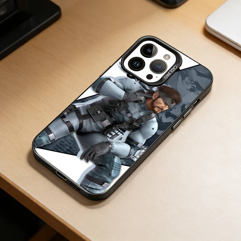 GM-Metal Gear Solid1 Phone Case For iPhone 17,16,15,14,13,12,11 Plus,Pro Max,XS,Colored Silver Plated Inside Cover