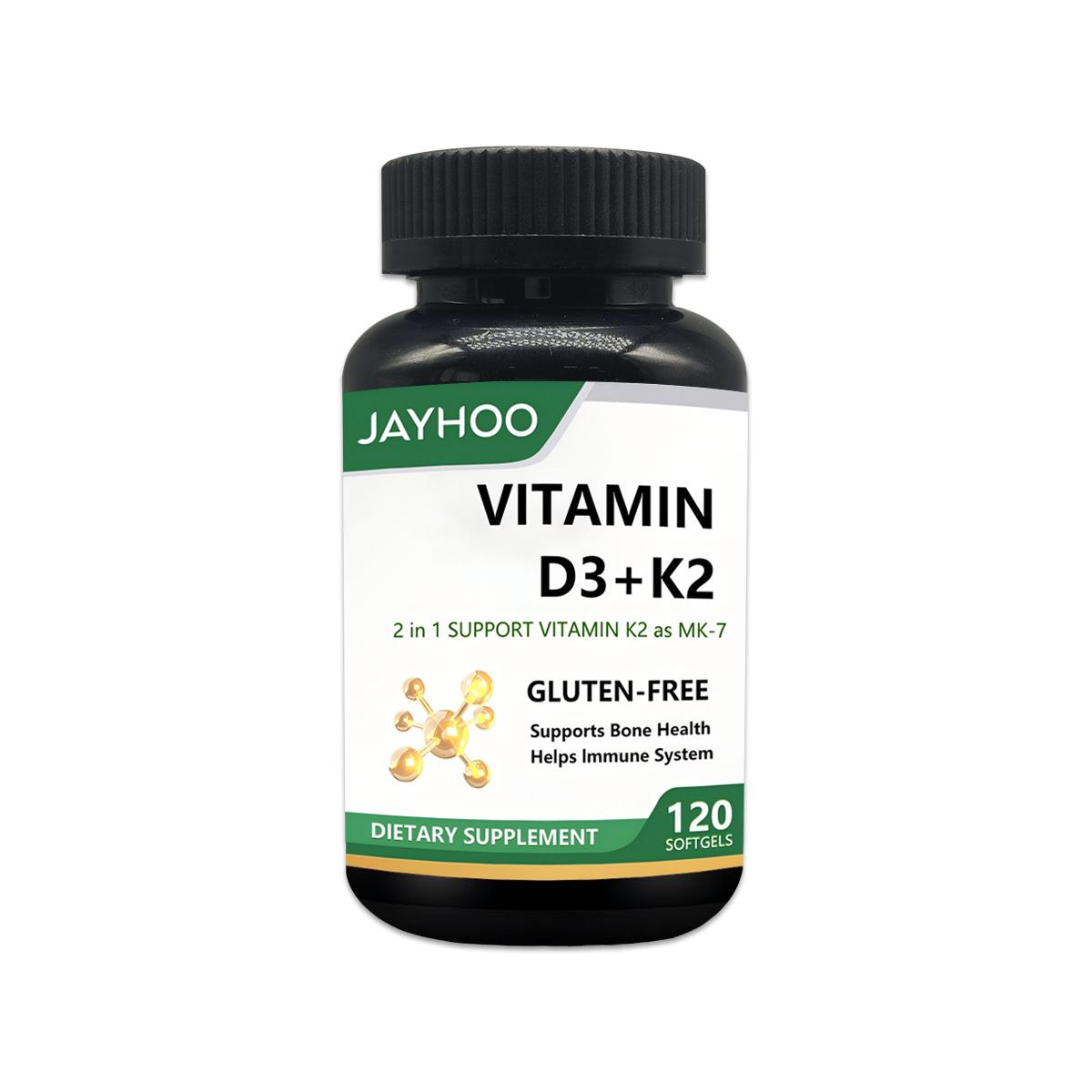 JAYHOO Vitamin D3 Weichkapseln – 2-in-1 Unterstützung für Knochen- und Immun gesundheit – Glutenfrei & gentechnikfrei 1pack