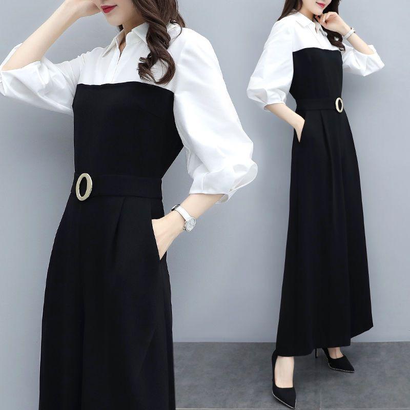 2026 Autumn Women s Korean Style Casual Wide-Leg Jumpsuit L for 105-120 jin