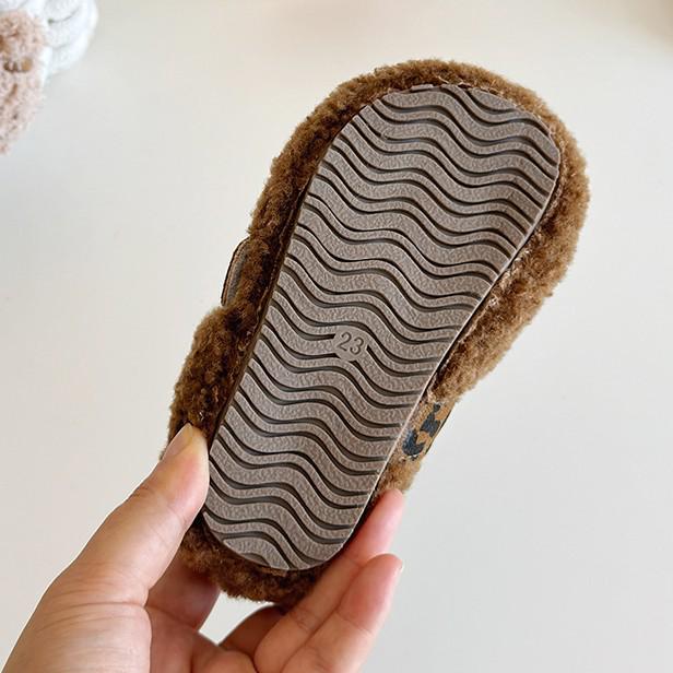 Winter Warm Fleece Baby Shoes: Soft Sole, Closed Heel, Thick Cotton for Girls