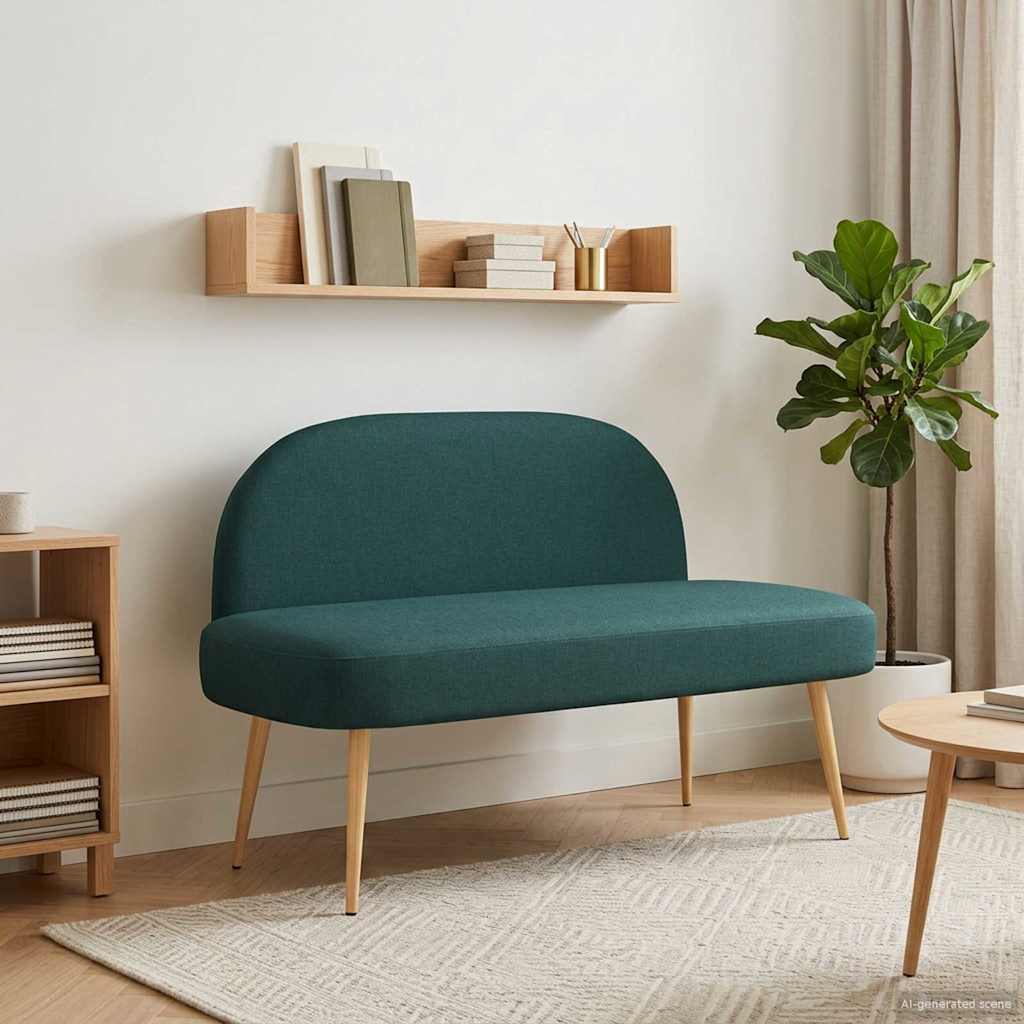 Padded Bench with Backrest Dark Green 110 X 60 X 76 Cm
