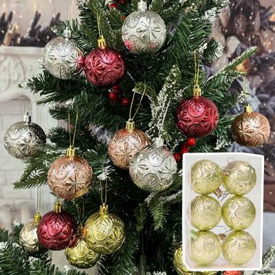 6Pcs/box Christmas Tree Baubles Shatterproof Xmas Tree Decorations Christmas Balls Hanging Pendants Holiday Party Decor Ornament