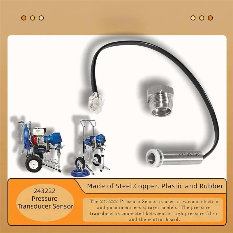 HHO-For Airless Paint 243222 Replacement Pressure Transducer-For Airless Paint Sprayer Part-Works 390 395 490 495 595 Models