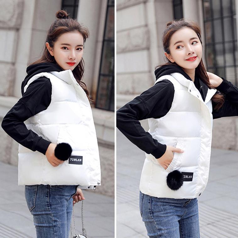 Herbst Winter Große Größe Kurze Baumwolle Weste Mäntel Weibliche Student Koreanische Version Jugend Verdickt Gepolsterte Jacke Weste