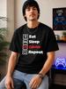 Gaming TShirt  Eat Sleep Game Repeat Organic Cotton Unisex Gamer Tee Highquality Fashionable Trendy Casual and Comfortable