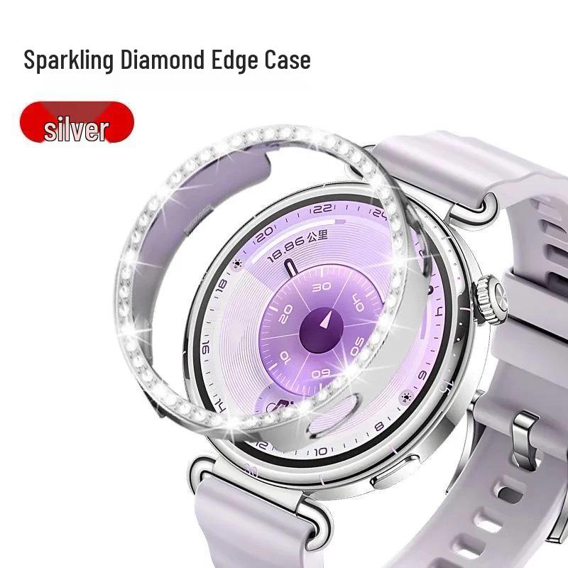 

Huawei GT6 Diamond Frame: Women s GT4/5 41mm Hollow Diamond Protective Case for GT6. Compatible with GT6 - 41mm срібний
