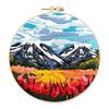 Aurora Stamped Cross Stitch Embroidery Kits with Hoop Cloth Color Thread