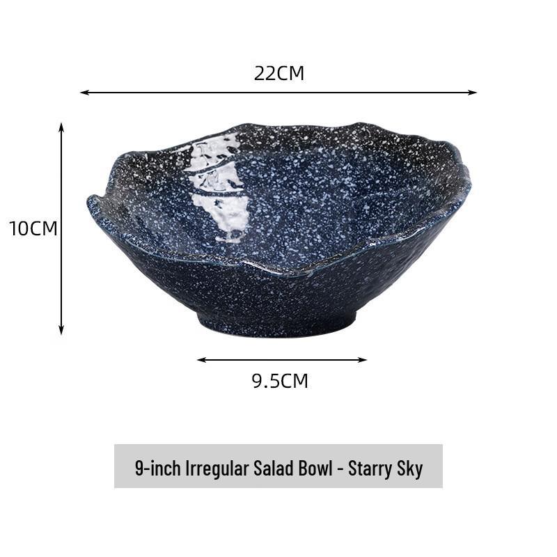 Creative Japanese Irregular Ceramic Slanted Salad Bowl
