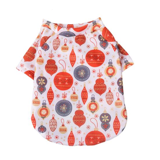 Pet T-shirt Washable Print Durable Soft Dress Up Christmas Elements Dog Sweater