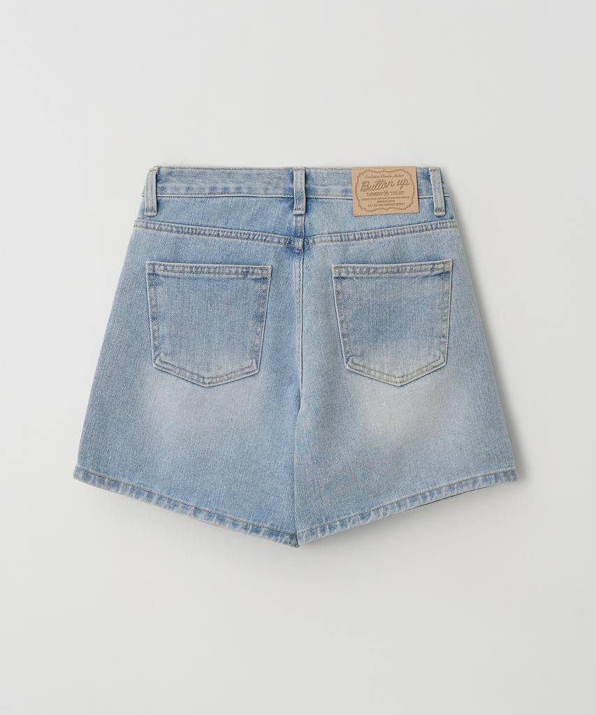 Beoteuneob Classic Washed Short Denim Pants (Light Blue)