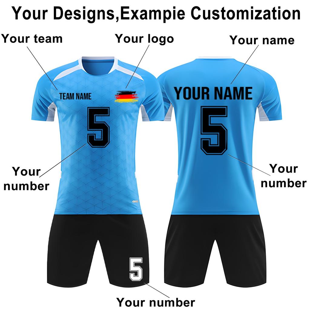 Personalised Shirts Kit Mens Girls With Name Number Custom Football Jerseys For Boys Training Suit