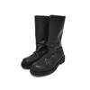 Coreofalchemy Vintage Leather Mid-Calf Boots Black
