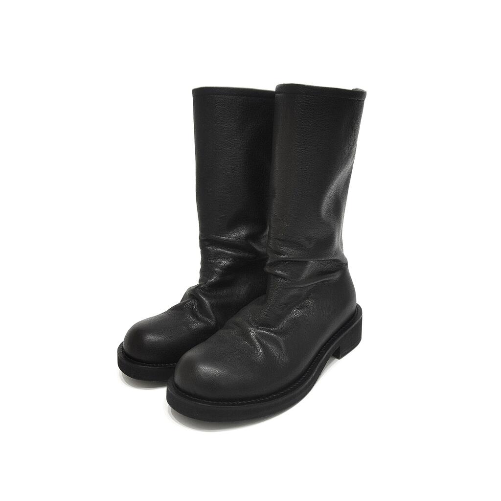Coreofalchemy Vintage Leather Mid-Calf Boots Black