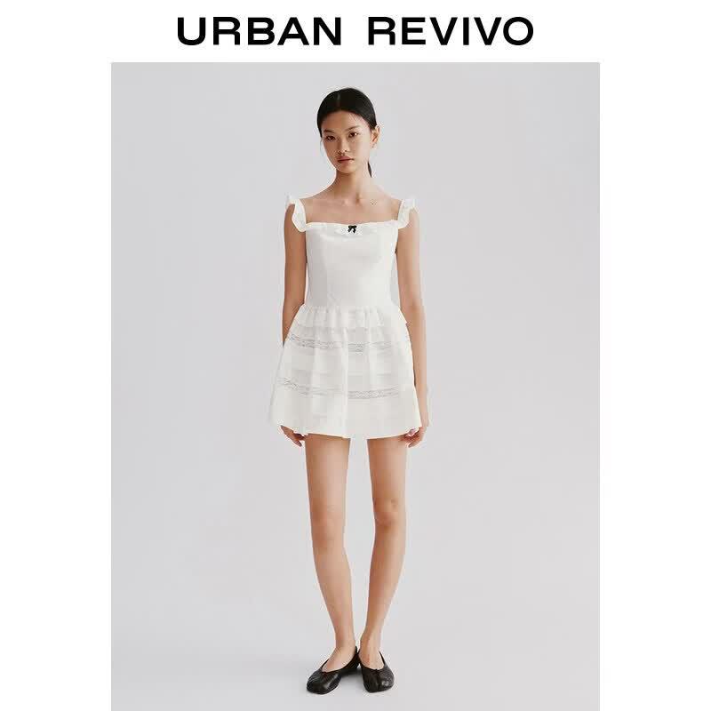 UR2026 Women s Urban Ruffle Lace Off-Shoulder Dress L