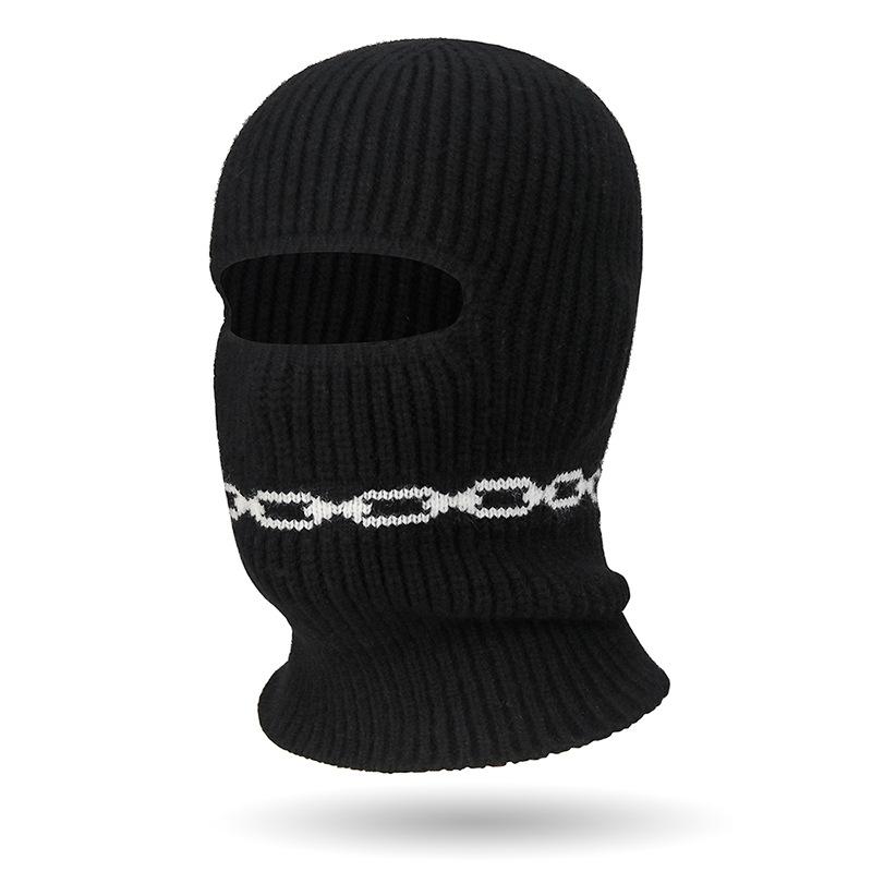 Winter Knitted Coldproof Warm Cap Women Men Masked Riding Cap