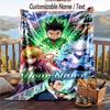Personalized Flannel Throw Blanket,Hunter × Hunter Custom Printed Name, Cozy Plush Blanket For Home Use
