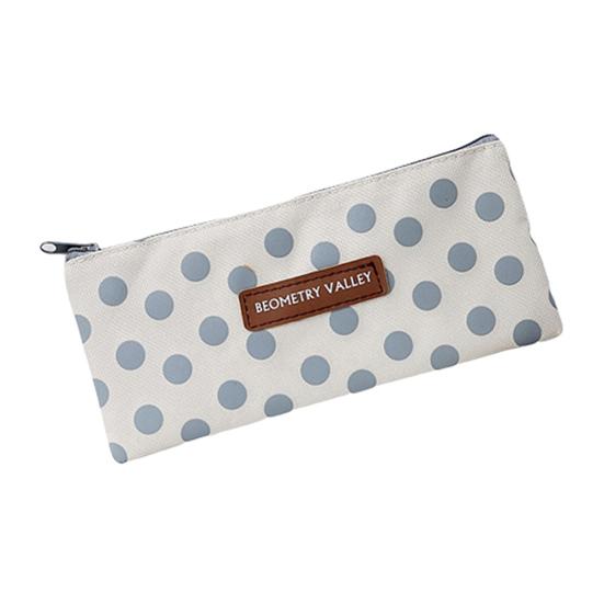 

Plaid Dot Pattern Zipper Pen Bag Holder Pencil Case Stationery Storage Pouch